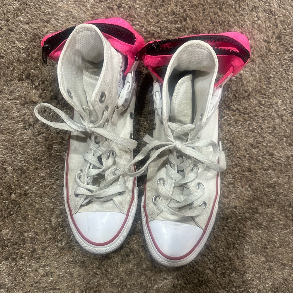 White Fanny Pack High Top Chuck Taylors